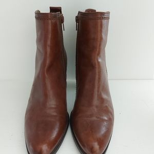 Aura blanc by lodi women brown ankle heeled boot.size 8